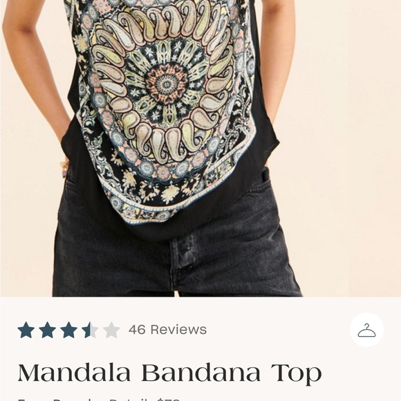 Free People Bohemian Black and Cream Women's Top - Picture 2 of 8